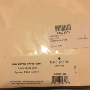 kate spade Accessories - BNWT Kate Spade Bow Paperclips kate spade Accessories - BNWT Kate Spade Bow Paperclips